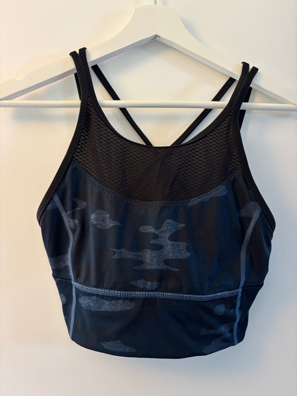 Lululemon Navy Camo Mesh-Back Sports Bralette